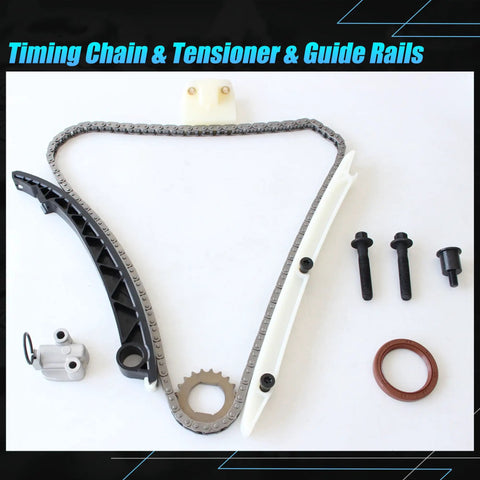 Workhorse Timing Chain Kit With Heavy Duty Sprocket Gears includes chain, tensioner, guide rails, and screws for L4 1.4L and 1.6L engines.