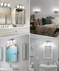 Three Bulb Over Mirror Bathroom Vanity Light In Brushed Nickel Finish Rustproof Wall Sconce above elegant bathroom mirrors.