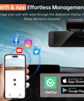 Crystal Clear 1296P Front Dash Cam With WiFi App Night Vision Mini Hidden Car Camera display with mobile app connection