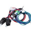 Marine Tilt Trim Wiring Harness Kit With Relay Reset Circuit Breaker for PT 130 PT 35, colorful cables and relays, front view.