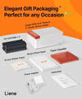 Bluetooth Photo Printer For iPhone Portable Dye Sublimation Printer With Dual Tray Prints 4x6 Photo Paper And 3x3 Sticker Paper Includes 60 Sheets Of 4x6 Paper 20 Sheets Of 3x3 Sticker Paper And 2 Cartridges box contents shown