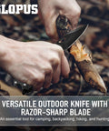 Six In One Multitool Carabiner With Pocket Knife And Bottle Opener used for whittling wood during camping.