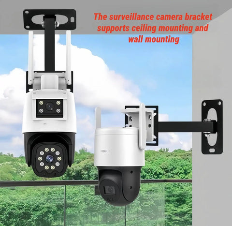 Go To Universal CCTV Camera Wall Mount Bracket For Dome PTZ And Ball Cameras installed on wall and ceiling