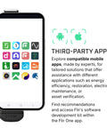 Edge Pro Wireless Bluetooth Thermal Imaging Camera For Smartphones attached to a phone displaying app icons for iOS and Android.