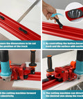 Electric Orbital Angle Grinder Tile Cutter For Large Ceramic Porcelain Tiles Up To 124 Inches, red metal track cutter
