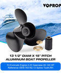 Replacement Boat Propeller Heavy Duty Aluminum Thirteen And A Half By Fifteen For BRP Johnson Evinrude OMC Stern Drive