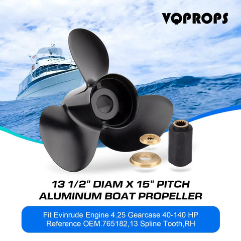 Replacement Boat Propeller Heavy Duty Aluminum Thirteen And A Half By Fifteen For BRP Johnson Evinrude OMC Stern Drive