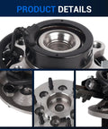 Close-up of front right wheel hub and bearing assembly for 2004-2008 Chevy Colorado, GMC Canyon, Isuzu I-280 I-290 I-370 with 6 lug ABS
