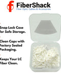 LC Fiber Optic Dust Caps 200 Pack 1.25mm Ends In Snap Lock Case