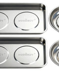 Magnetic Parts Tray Set For Gearheads And Pros Stainless Steel Heavy Duty Tool Organizer with square and round trays