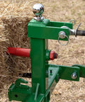 Dual Design Gooseneck Tractor Trailer Hitch With Hay Bale Spear Charcoal Frame Two Inch Receiver Mount And Two Five Sixteenth Inch Gooseneck Ball