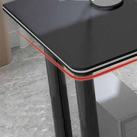 Closeup of Built Different L Shaped Corner Computer Desk For Compact Rooms And Modern Home Offices Featuring Anti Bump Edging 180X120CM.