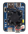 Top view of Dual PD Power Supply Module With Cooling Fan 9 To 24V To 5V 5A Step Down Converter Expansion Board For Raspberry Pi 5 USB C PD Input