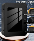 Heavy Duty EV Charger Enclosure Wall Mount Station Box With IP65 Waterproof Rain Protection And Kickass Weatherproof Steel Housing For Electric Vehicles Black close-up view with waterproof sealing strip and water guide channel.