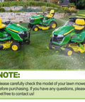 Three lawn tractors compatible with Primary And Secondary Transmission Kit For Lawn Tractor Models D105 E100 X105 X106 100 Series