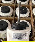 Brushless DC Fan Motor For Air Conditioners 310V 8P 58W Replacement Part, showcasing multiple units in packaging