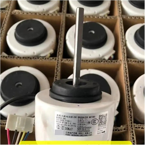 Brushless DC Fan Motor For Air Conditioners 310V 8P 58W Replacement Part, showcasing multiple units in packaging