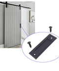 Sliding Barn Door Finger Pull Black, 6 Inch Solid Steel Flat Bottom Handle With Self Tapping Screws, installed on door