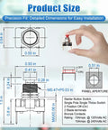 Dimensions and design of Marine Boat Horn Button Switch 12V 24V Dual Voltage SPST Momentary Red Push On Off Button