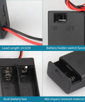 3 Pack Slick Dual AA Battery Case With Built In Toggle Switch And Hookup Wire Leads For Plug And Play Power Setup That Gets The Job Done Without Any Headaches Or Extra Wiring Hassles, showing ABS case and lead connections.
