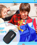 Boy opening gift with Yo-Yo Storage Bag With Soft Foam Padding, Holds Multiple Yo-Yos And Accessories, Lightweight Case shown inset