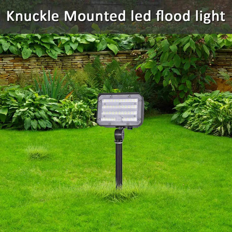 60W LED Flood Light With Knuckle Mount For Outdoor Security in garden, Dusk To Dawn Photocell, 5000K Daylight White, 7800 Lumens