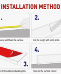 Installation steps for Flexible Vinyl Baseboard Molding Trim 4 Inch By 20 Feet White Self Adhesive Peel And Stick Wall Base Molding