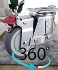 Heavy Duty Bulletproof Polyurethane Office Chair Wheels For Carpet Replacement Casters with 360° swivel design on a gray rug.