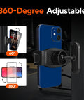 Magnetic Gym Phone Holder With 360 Degree Adjustable Base for secure mount on metal gym equipment shown with smartphone
