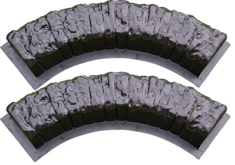 Two Piece Round Edge Concrete Molds For DIY Border Edging, ABS Plastic Log Edging Molds, Stone Look Border Molds, stacked view