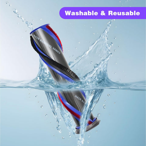 Upgrade High Torque Beefy Brush Head Replacement Vacuum Head submerged in water showcasing its washable and reusable feature