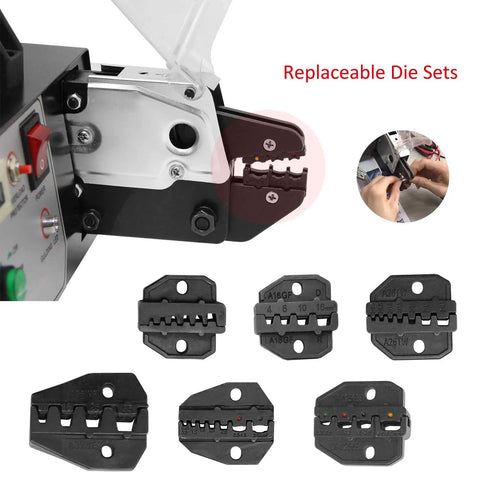 Heavy Duty Electric Terminal Crimping Machine And Automatic Wire Crimper For Insulated Terminals with replaceable die sets details.
