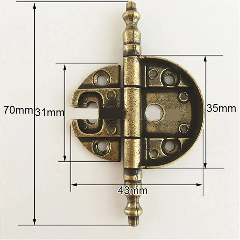Top Shelf Old School Bronze Furniture Hinges For Cupboards And Wardrobes Rock Solid Zinc Alloy Heavy Duty Replacement Hardware For Wooden Cabinet Doors And Storage Drawers Small Size with measurements.