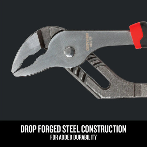 Groove Joint Pliers Set, 8 Inch And 10 Inch Adjustable Pliers, 2-Piece Drop-Forged Steel With Non-Slip Bi-Material Grips, Precision Machined Jaws For A Tight, Secure Grip, Built Tough For Carpentry, Electrical, Plumbing, DIY And MRO