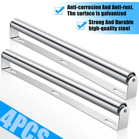 Heavy Duty Boat Trailer Rollers Set of 4, 1.5 Inch Diameter Stainless Steel Conveyor Rollers With Galvanized Brackets