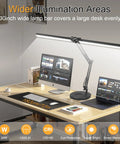 2 In 1 LED Desk Lamp With Clamp, 24W Ultra Bright Table Lamp over desk with computer, flexible swing arm.