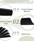 Product details of Turkey Feather Arrow Vanes 3 Inch Left Wing Shield Cut Fletching for Archery Arrows with shield-shaped vane.