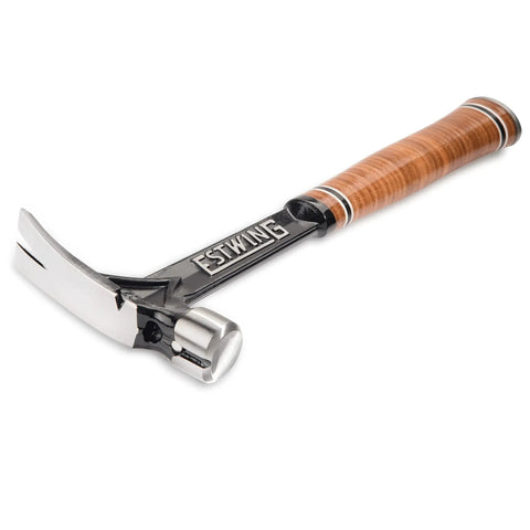 Ultra Series 15 Oz Short Handle Rip Claw Framing Hammer With Smooth Face And Genuine Leather Grip Magnetic Nail Starter USA Made