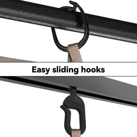 Close-up of sliding hooks on Universal 4 Panel Gazebo Mosquito Netting Replacement With Double Zipper Mesh Sidewalls 12x14 Ft