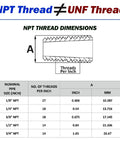 NPT thread dimensions chart for Brass Plumbing Fitting Kit Value Pack Seven Pieces One Half Inch NPT To Three Eighths Inch NPT
