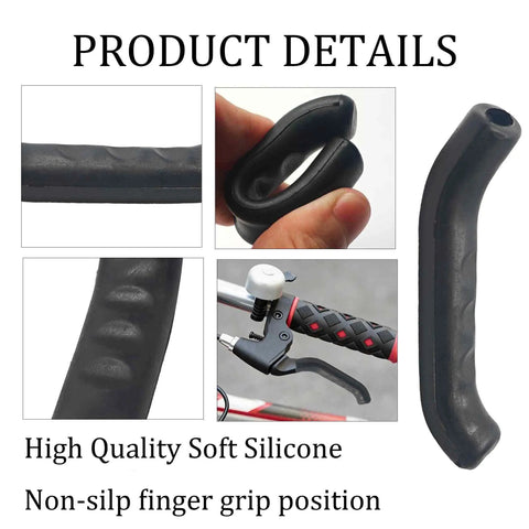 Three Pairs Black Bicycle Brake Lever Grips With Anti Slip Silicone Texture for mountain road MTB BMX bikes universal fit