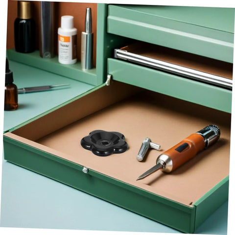 Durable Bakelite Valve Lever Handle 8x8mm Stem 60mm Spigot Replacement Handwheel in a workshop drawer