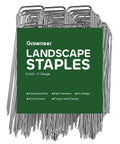 100 Pack Landscape Staples 6 Inch 11 Gauge Beefy Heavy Duty Hot Dip Galvanized Steel Garden Stakes U Shaped Ground Pins package