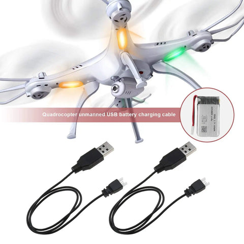 2X USB Charger Cable For RC LiPo Battery Power Supply And Charging Cord For Syma X5C X5SC X5SW H107C Quadcopter Drones with connectors