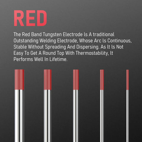 Red Tip 1 16th Inch By 7 Inch TIG Tungsten Electrode WT20 EWTh 2 10 Pack Pro Grade AWS Certified Arc Stability image