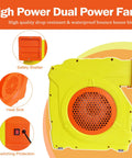 Dual Mode 1300W 1600W Commercial Air Blower with safety features and heat dissipation for bounce houses and inflatables.