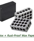 Timunr 1x2x3 accuracy parallel blocks, alloy steel, 23-hole, 1 pair with black storage box