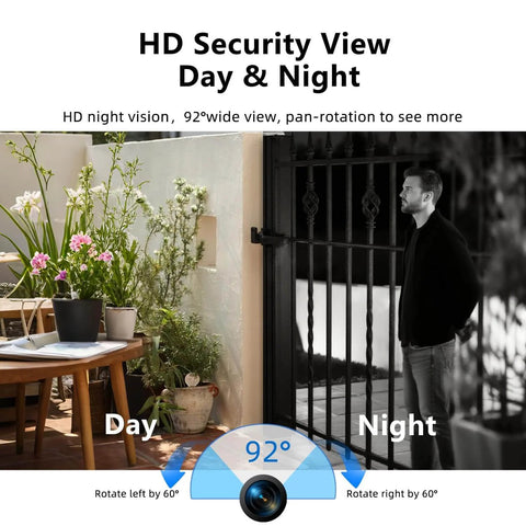 Wireless Video Doorbell Camera With AI Detection, Real Time Alerts, 1080p HD Video, Pan Tilt Night Vision day and night view