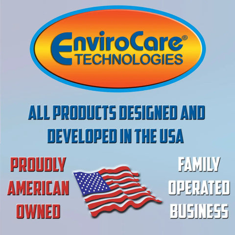 EnviroCare Technologies logo with slogans 'Proudly American Owned' and 'Family Operated Business', USA flag