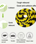 Tough As Nails Heavy Duty Wall Edge Corner Guards With Self Adhesive Foam Padding, Extra Long 196.9In 5m Yellow and Black Bumpers showing features.